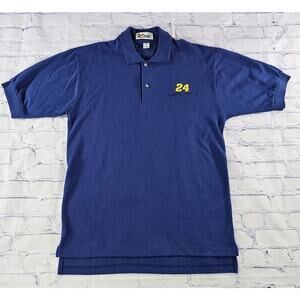 Jeff Gordon #24 Chase Authentics NASCAR Polo Blue Golf Shirt MENS SIZE M